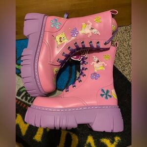 Pink and purple SpongeBob best friends dolls kill nick nwob new boots chunky 9
